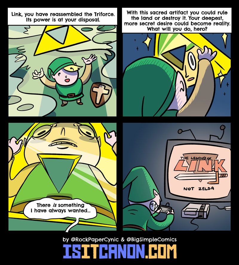What will Link do when he finally assembles the Triforce and gains its power? Here's one theory.