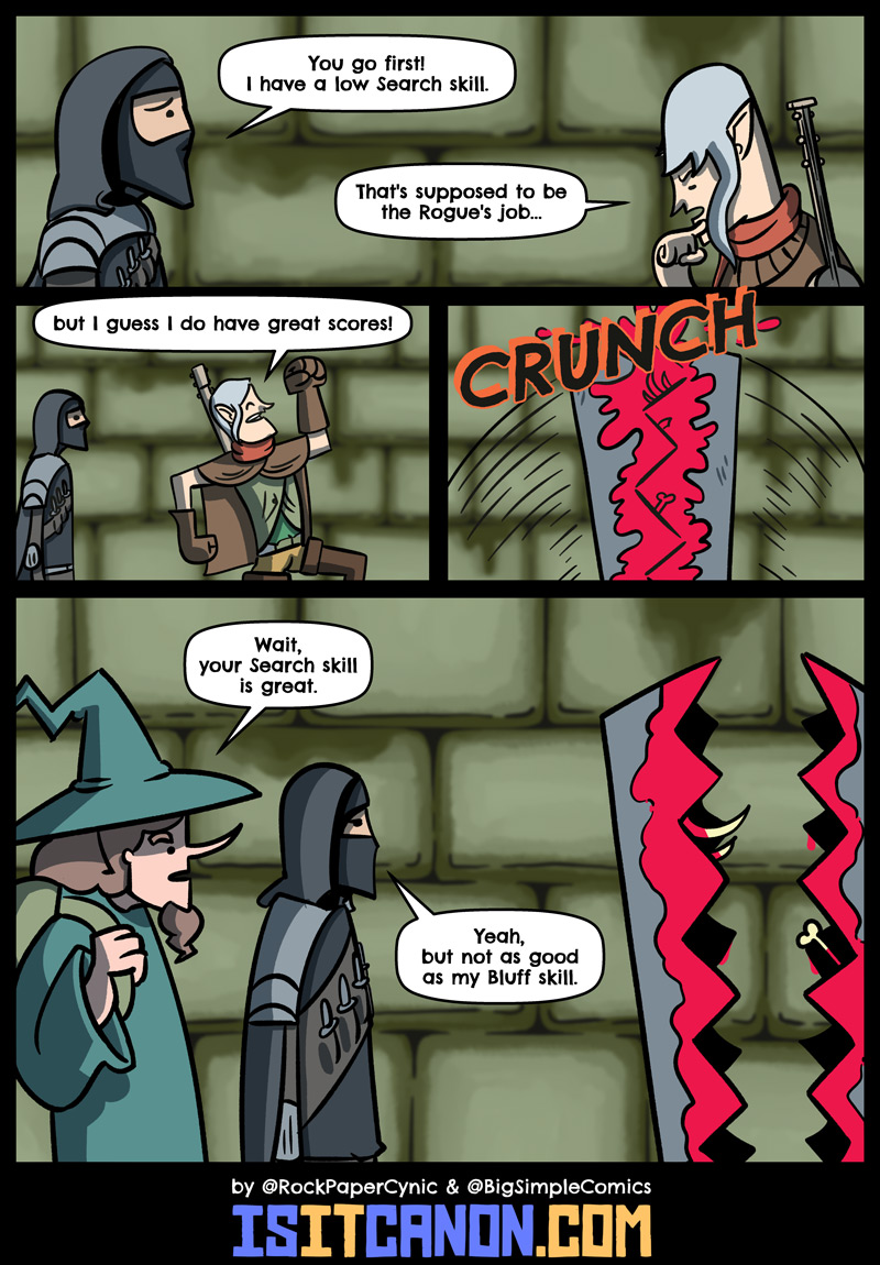In this comic, we settle the age-old question of which Dungeons and Dragons class is better: Rogues or Bards?
